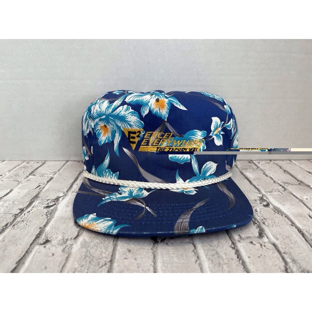 VTG Excel Everywhere Tropical Floral Snapback Rope Trucker Hat Cap